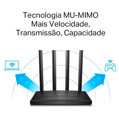 Roteador Wireless  TP-Link AC1300 Dual Band Gigabit Mesh - Archer C6 Truedata