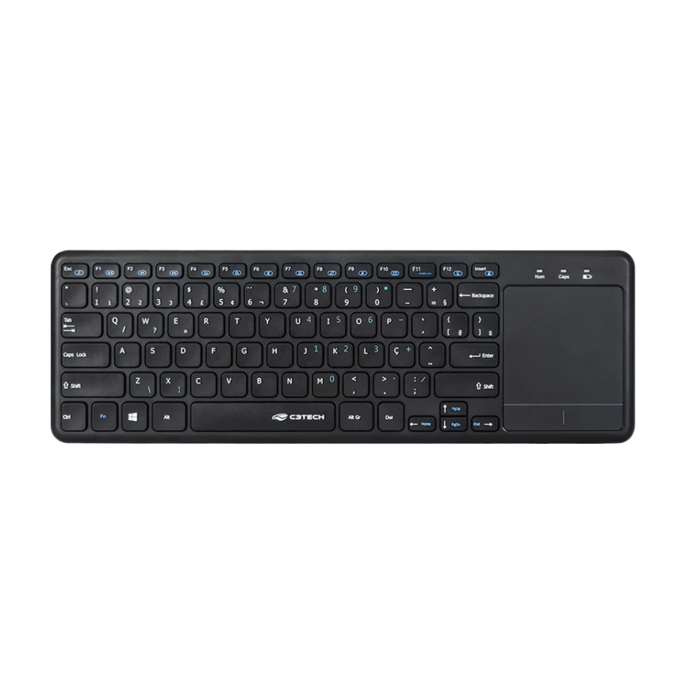 Teclado Sem Fio C3Tech Touchpad Smart Tv Preto - WT200Bk