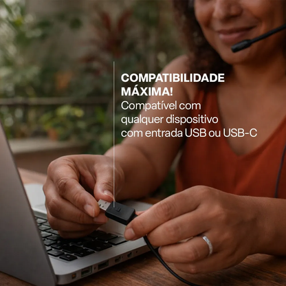 Headset Usb / Usb-C Multi HF1100 Preto - PH501