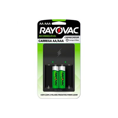 Carregador De Pilhas Rayovac C/ 2 Pilhas AA - PS132-2BR