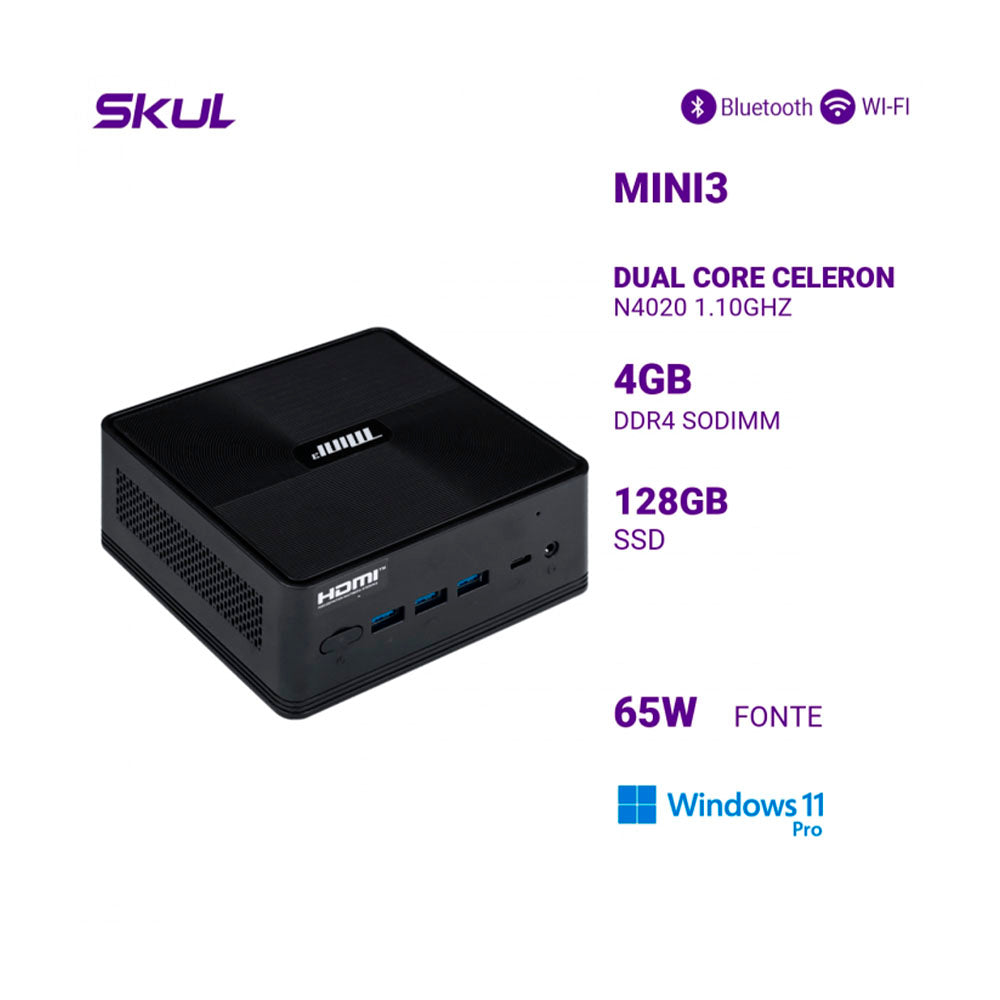 Mini Computador Truedata Intel Celeron Dual Core N4020 1.10Ghz 4gb Ssd 128gb W11 Pro - 152386