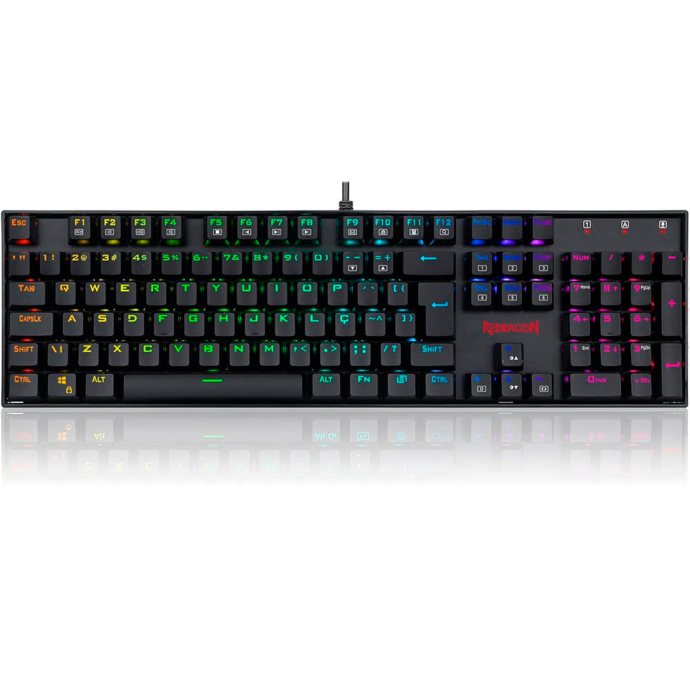Teclado Gamer Mecanico Redragon Mitra Preto C/ RGB Switch Outemu Brown - K551RGB-1