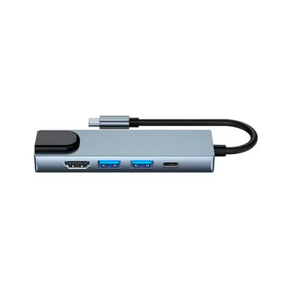 Adaptador Usb Tipo C 6 em 1 Para Rj45 / HDMI / USB 3.0 e USB Tipo C