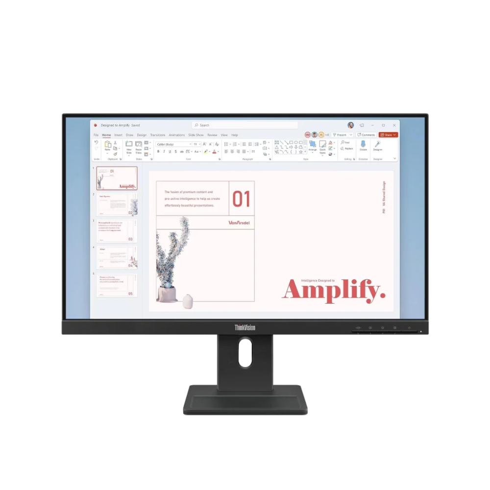 Monitor Corporativo Led 23.8 Pols Lenovo 1920 x 1080 100Hz IPS Full HD USB Vga Hdmi Displayport - 64BAMAR1BR