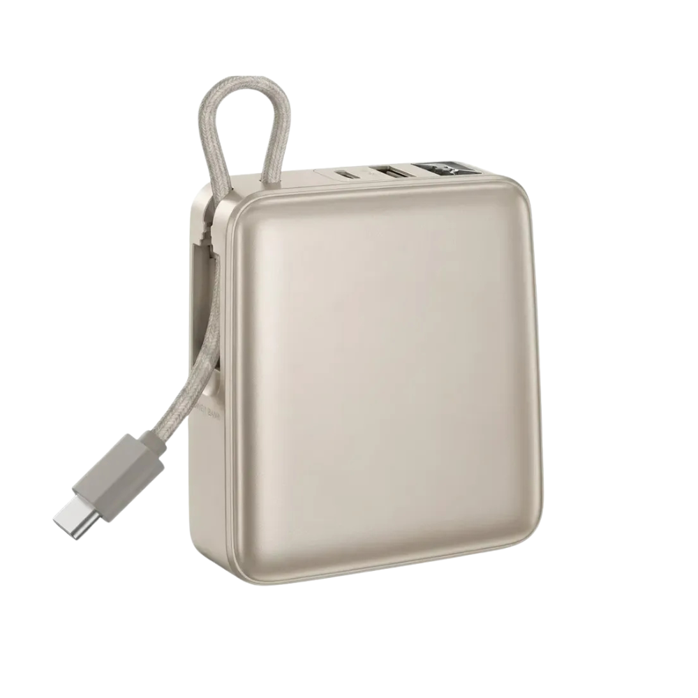Carregador Portátil Power Bank AGold 10000Mah 22.5W Tipo C + USB + Tipo C Femea Branco - BTE-103