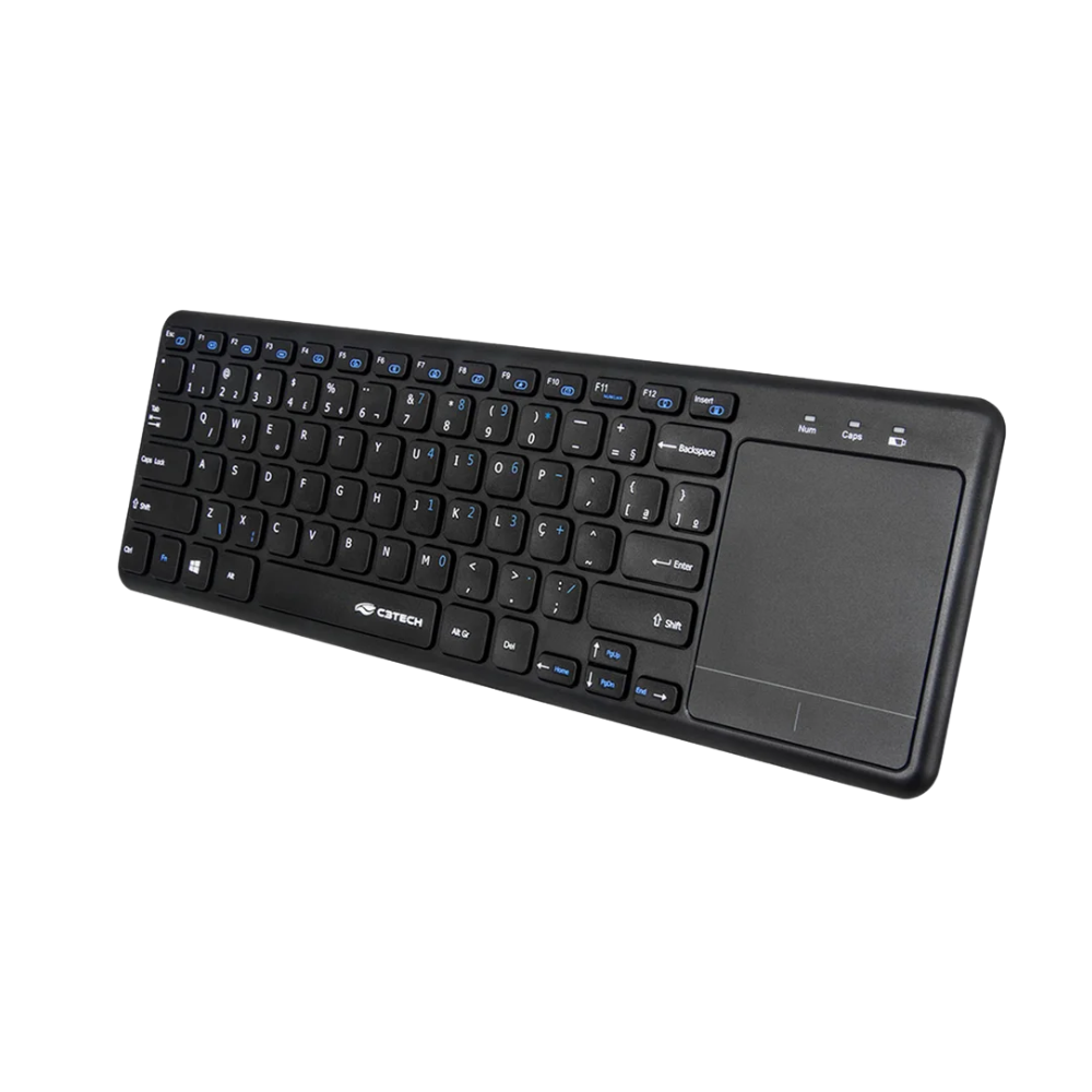 Teclado Sem Fio C3Tech Touchpad Smart Tv Preto - WT200Bk