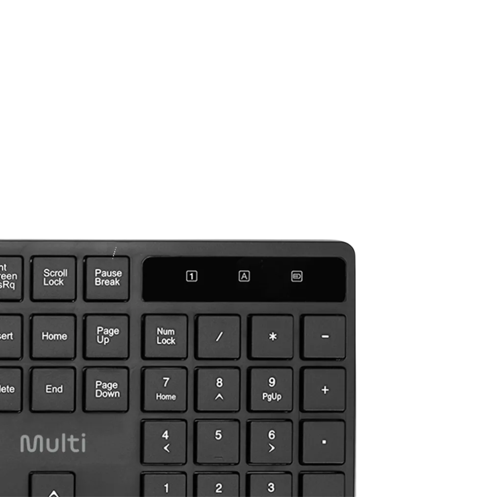 Teclado Sem Fio Wireless Multi C/ Teclas Multimídia 2.4 GHz Preto - TC611