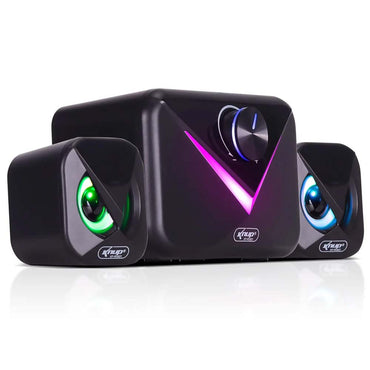 Caixa De Som Knup Horus 2.1 Multimidia 16W RMS C/ Led Usb e P2 - RO821