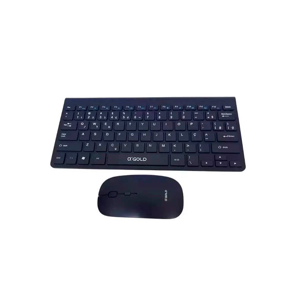Kit Teclado E Mouse Sem Fio aGold Conexão BT Preto - TCD-05 Truedata
