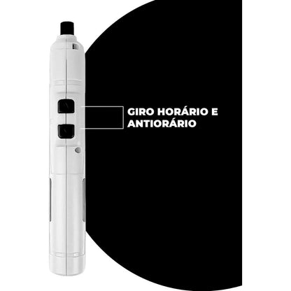 Chave de Fenda Elétrica Sem Fio Bomder 250Rpm 1300Mah C/ 12 Ponteiras - BOM-9911