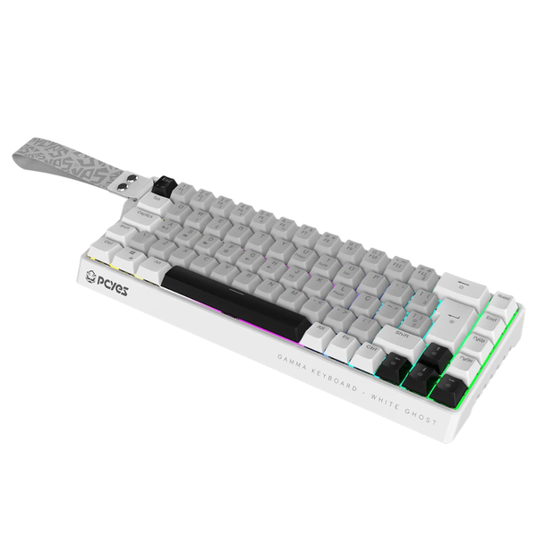 Teclado Gamer Mecanico Magnetico PCYes Gamma White Ghost 8000Hz Usb Led Rgb - PMGMWG
