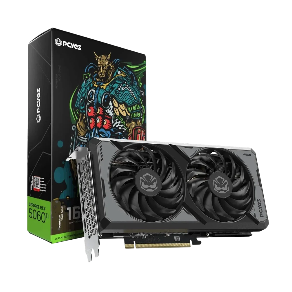 Placa De Video 16Gb RTX 5060Ti Gddr7 Dual Fan PcYes Nvidia Geforce 128bits 3x Displayport Hdmi - PVRTX5060TIB2F16G