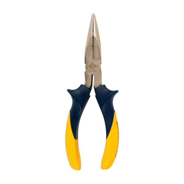 Alicate Bico Reto Polido Brasfort 6" Amarelo/Azul - 58081