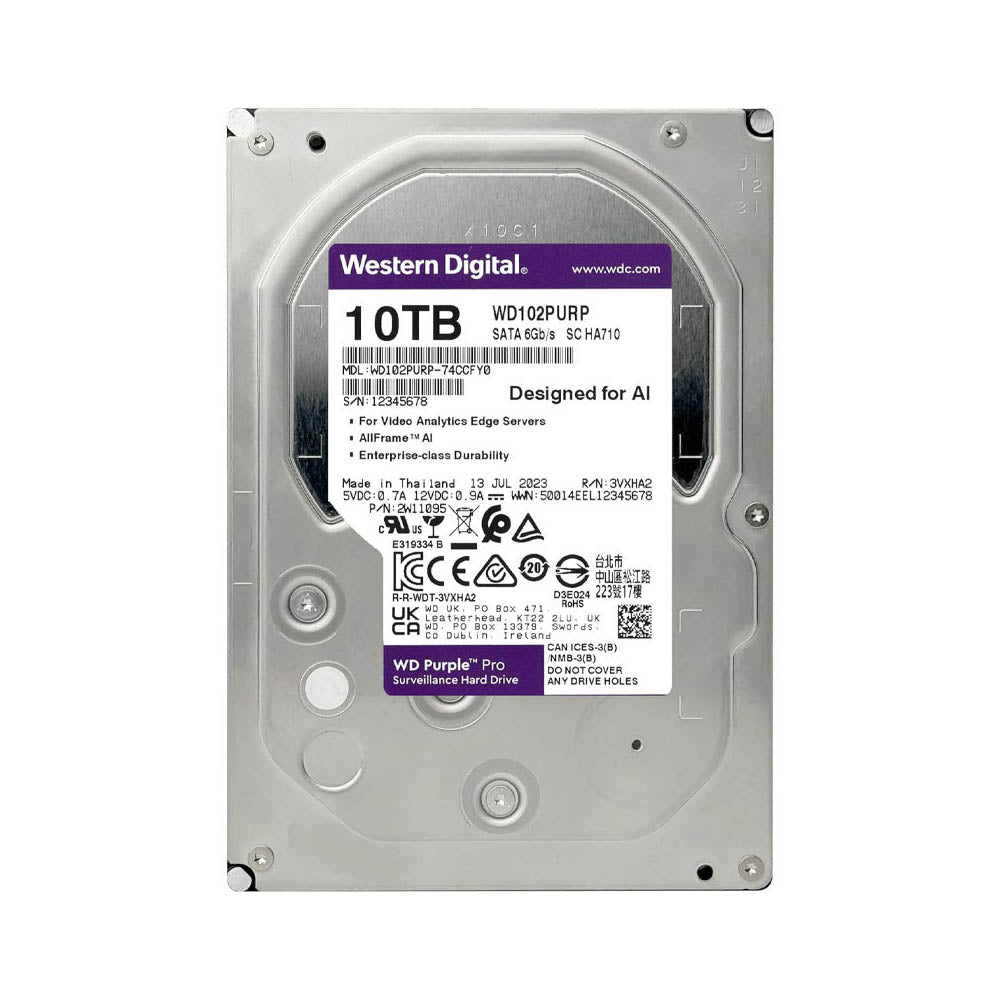Hd Para Vigilância 10tb Western Digital WD Purple Sata 6gb/S 512mb - WD102PURP Truedata