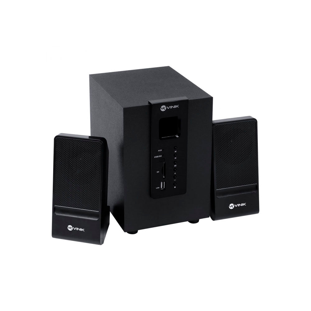 Caixa De Som 2.1 Vinik Groove Subwoffer + 2 Caixas Satelite em Madeira 20W Preta - CXGRO20W