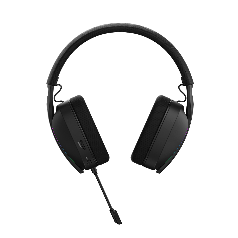 Headset Gamer PCYes Nowy Black Vulcan Usb Surround Rgb C/ Mic Destacável Preto - HGNW40BV