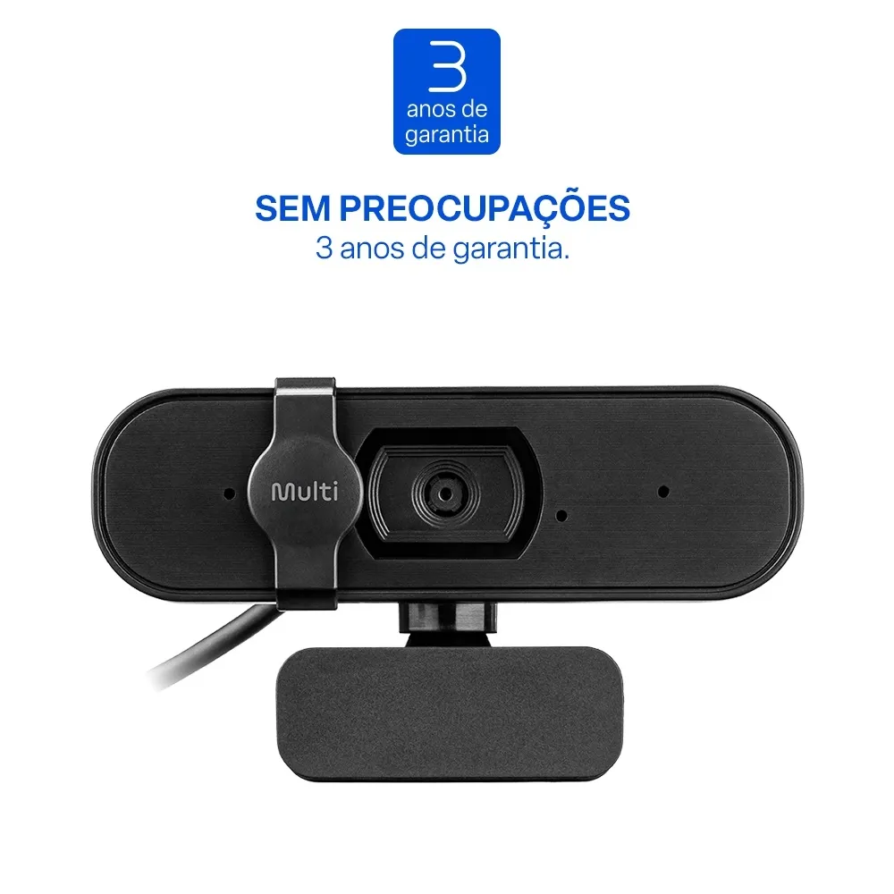 Webcam Usb 2K Multi C/ Filtro de Privacidade 30fps C/ Microfone - WC057