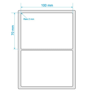 Bobina Impressora Rolo Etiqueta Bopp plástica 10 X 7 Cm / 100 X 70 Mm