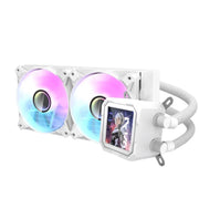 Water Cooler Dual Fan Darkflash White ARGB 240mm C/ LCD (Intel/AMD) Branco - DV240S