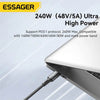 Cabo de Dados USB-C Essager 240w 2.0mt Nylon Preto - EXCTT3-JJA01-P