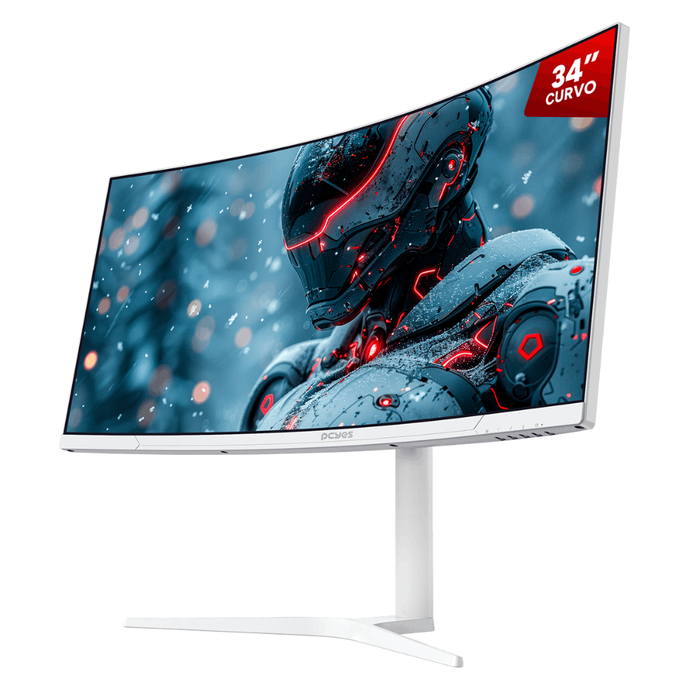 Monitor Gamer Curvo Led 34 Pols PCYes ZMax Z34C Full HD 165Hz 1Ms Hdmi Displayport Branco -  PMGZ34C165WG