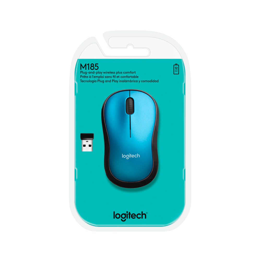 Mouse Sem Fio Logitech M185 Azul 910-003636