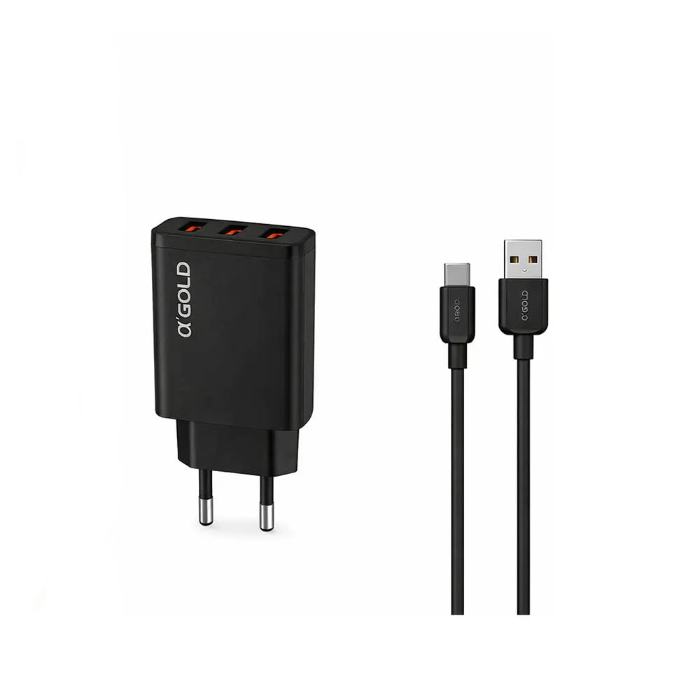 Carregador De Parede aGold 3 Usb C/ Cabo Usb-C 5.1A - CA36-3