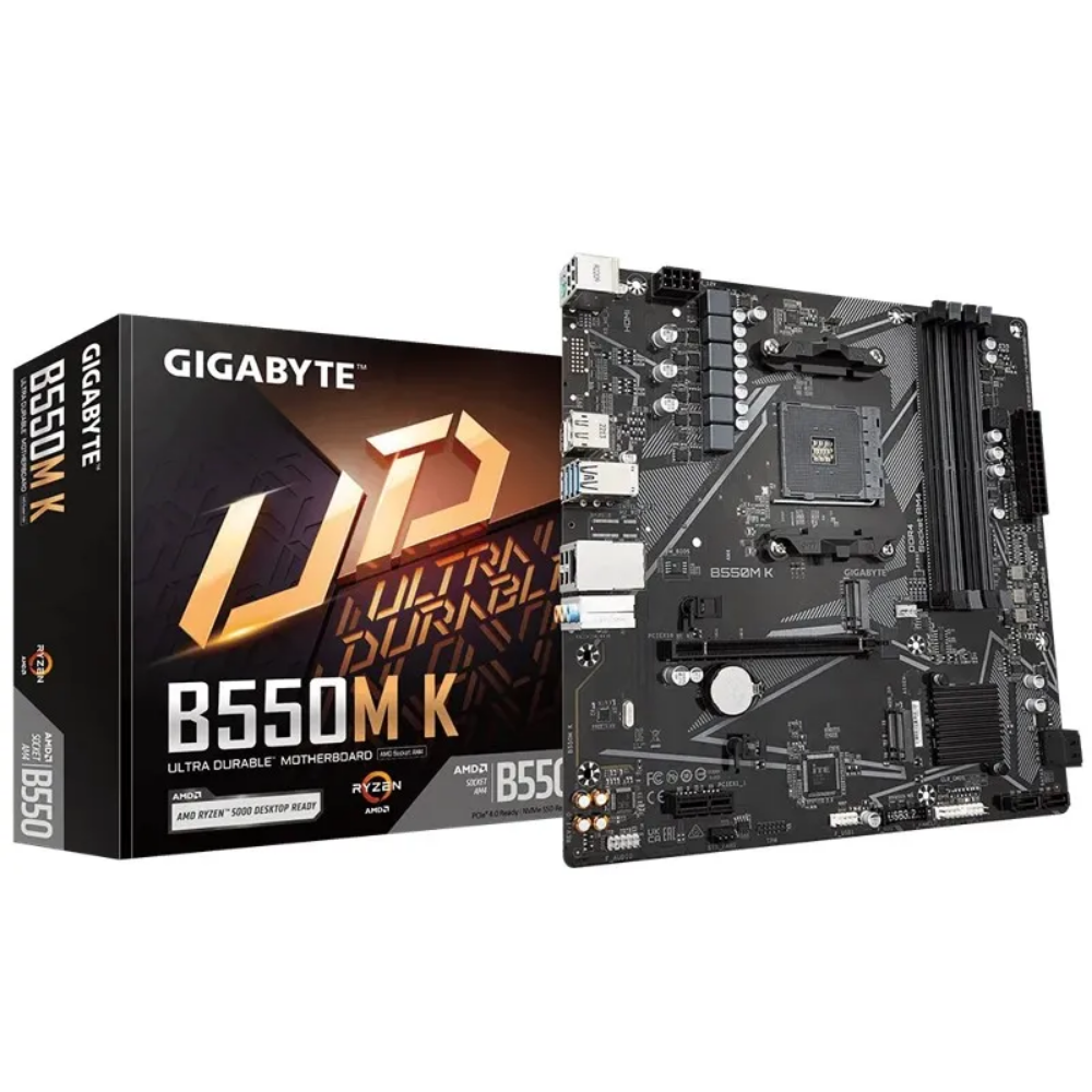 Placa Mae Gigabyte UD B550M K AMD AM4 Ddr4 Hdmi Displayport M.2 Usb 3.2 - B550M K
