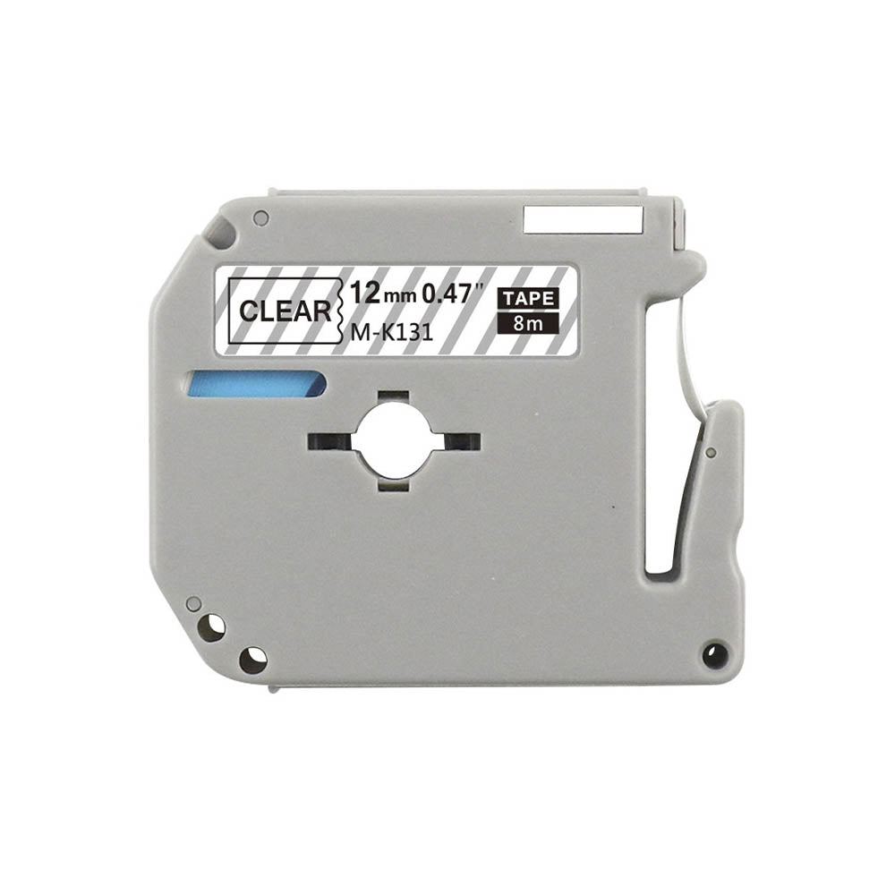 Fita Para Etiquetadora Brother Labelpros MK131 12mm x 8M Transparente / Preto - Compativel