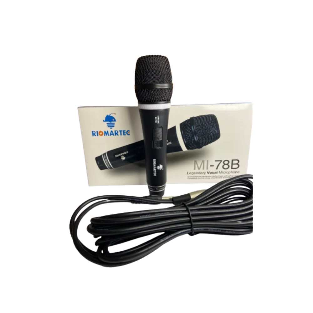 Microfone Com Fio Dinâmico Riomartec MI-78B