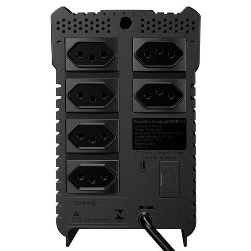 Estabilizador Revolution Speedy Sms 500va Bivolt Usp500bi Saída 115v 16620