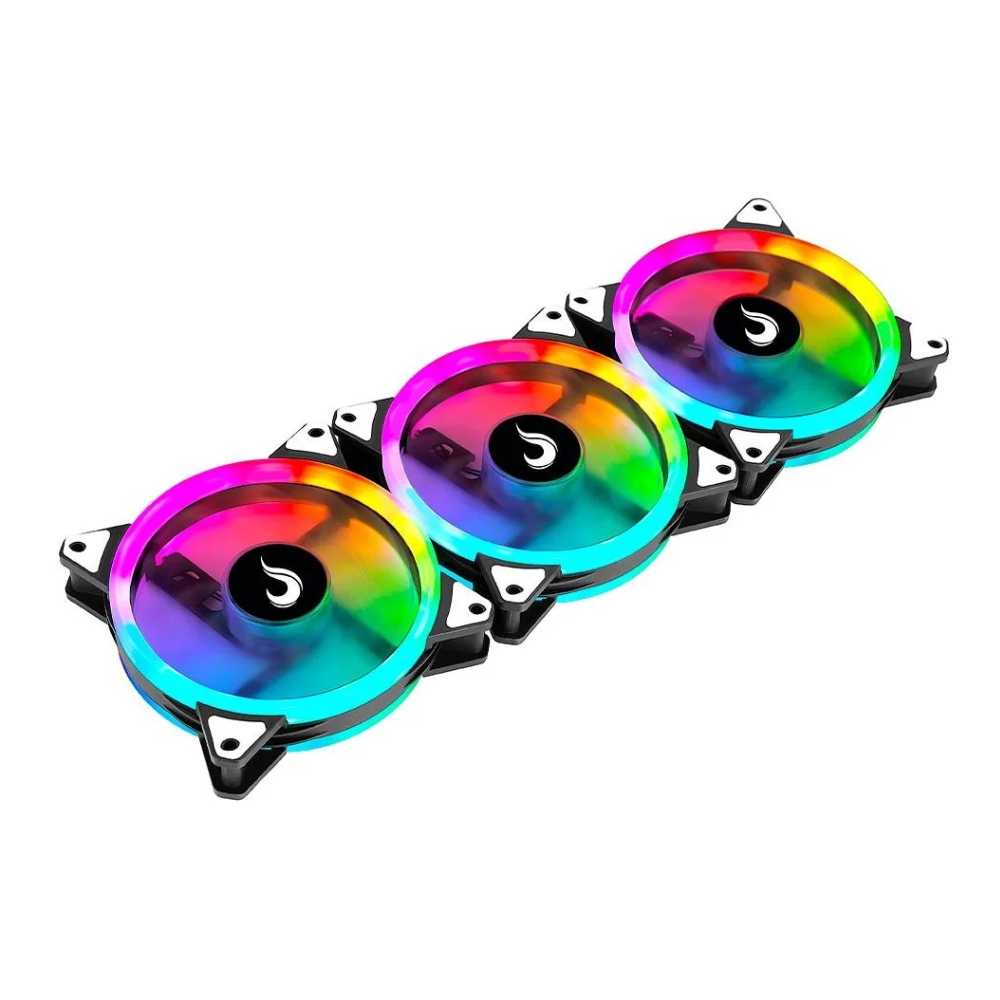 Kit 3x Cooler Fan  Rise Mode Energy ARGB  120mm  1650rpm + Controladora  - FN-02-RGB-5V