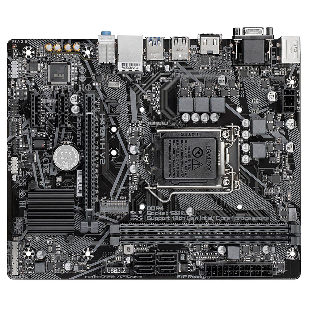 Placa Mae Gigabyte H410M H V2 Ultra Durable Lga 1200 Ddr4 2933mhz Hdmi M.2 Usb 3.2 (9a e 10a Geração)