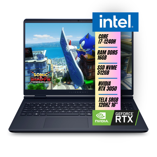 Notebook Gamer Dell Alienware 16 I7-240H 16gb 512Gb Ssd Gforce RTX 3050 6gb Win11 Pro 16 Pols