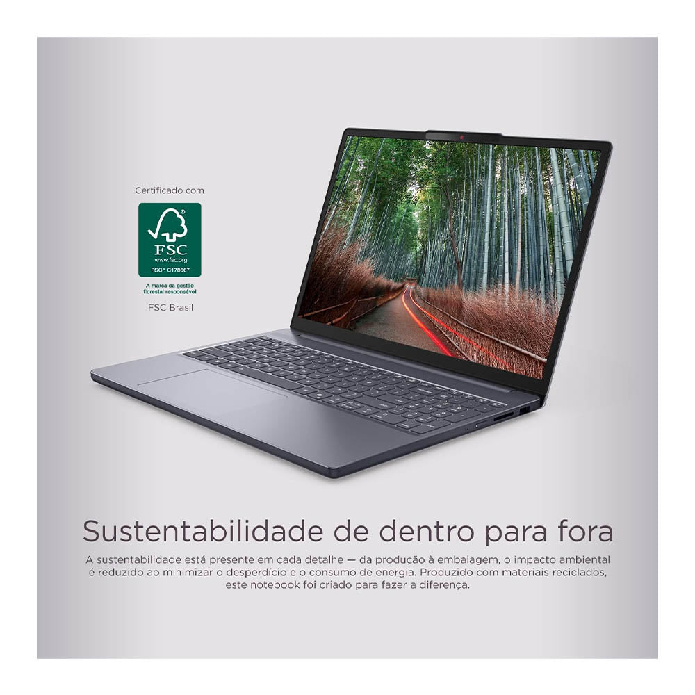 Notebook Lenovo Ideapad Slim 3 Intel Core i5-13420H 8gb 512Gb Ssd 15.3 Pols Win11 Home Cinza - 83NS0002BR