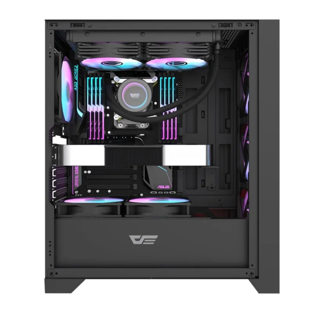 Gabinete Gamer Darkflash Mid Tower Atx DRX70 Mesh  Preto Com Lateral  em Vidro Temperado ARGB - DRX70 Mesh Black