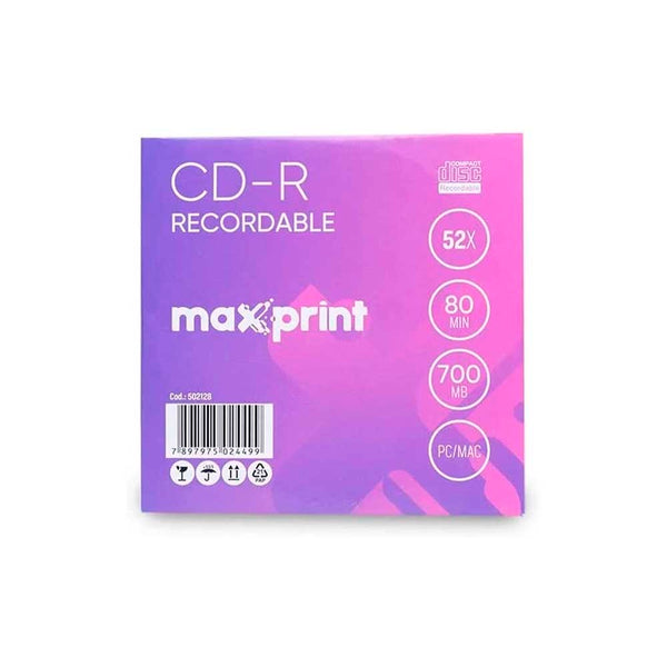Mídia CD/R Gravável Envelope Maxprint 700Mb/80min 52x - 502128
