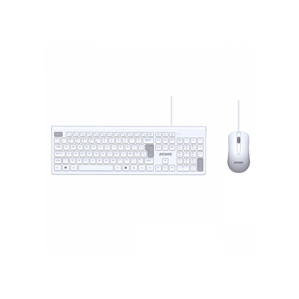 Kit Teclado E Mouse Usb PCYes Soft Branco - PCOSF2W