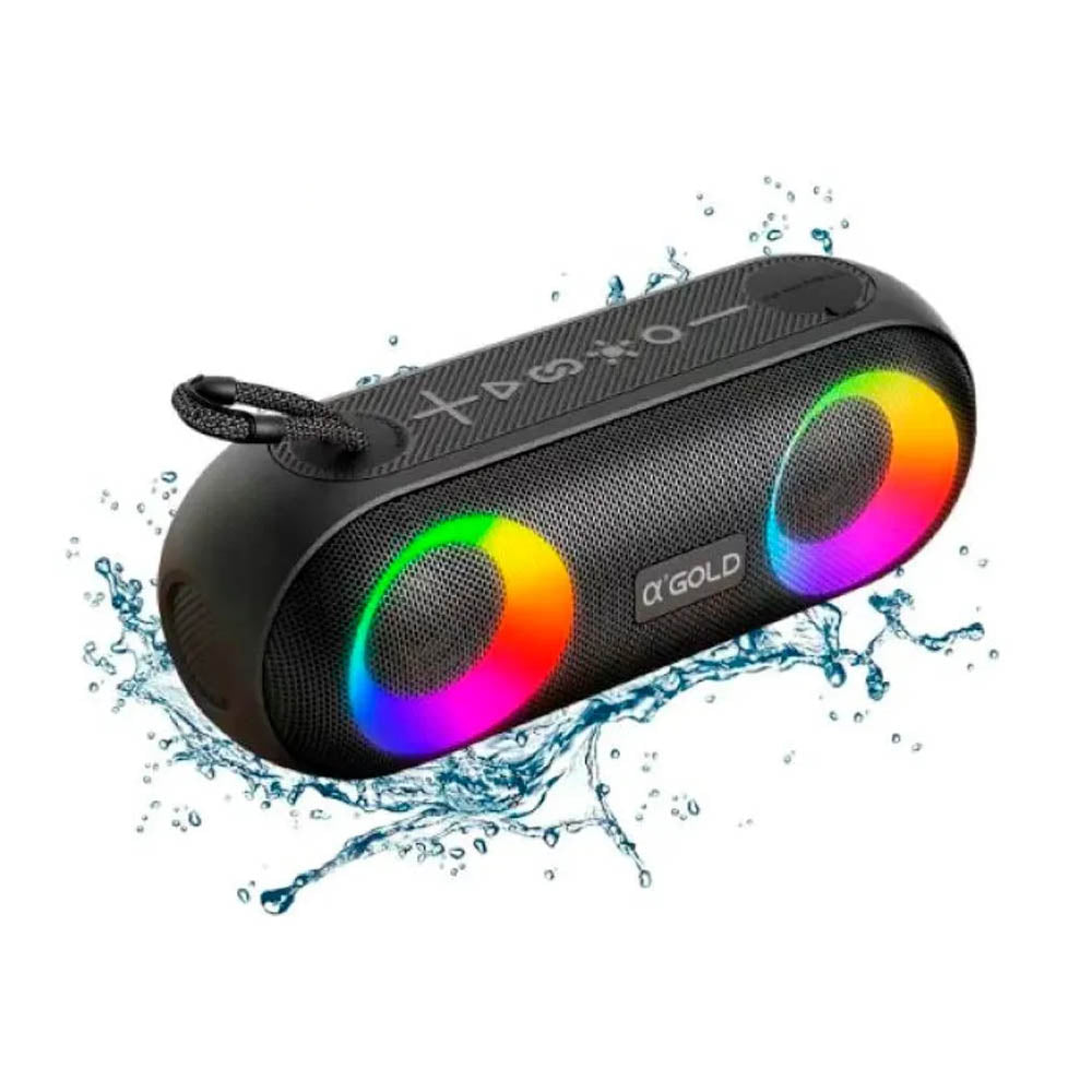 Caixa de Som Portátil Bluetooth aGold 20W IPX6 RGB - SM-31