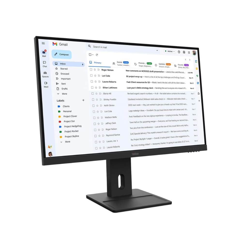 Monitor Corporativo Led 27 Pols Lenovo 1920 x 1080 100hz Full Hd IPS Vga Hdmi Displayport - 64BCMAR4BR