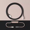 Cabo Enrolado Aviator Para Teclado Usb-A x Usb-C Akko V2 Preto e Rosa
