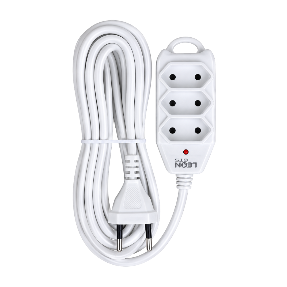 Extensão 3 Tomadas Portátil 10mts Leon GTS  - PX-H-10M