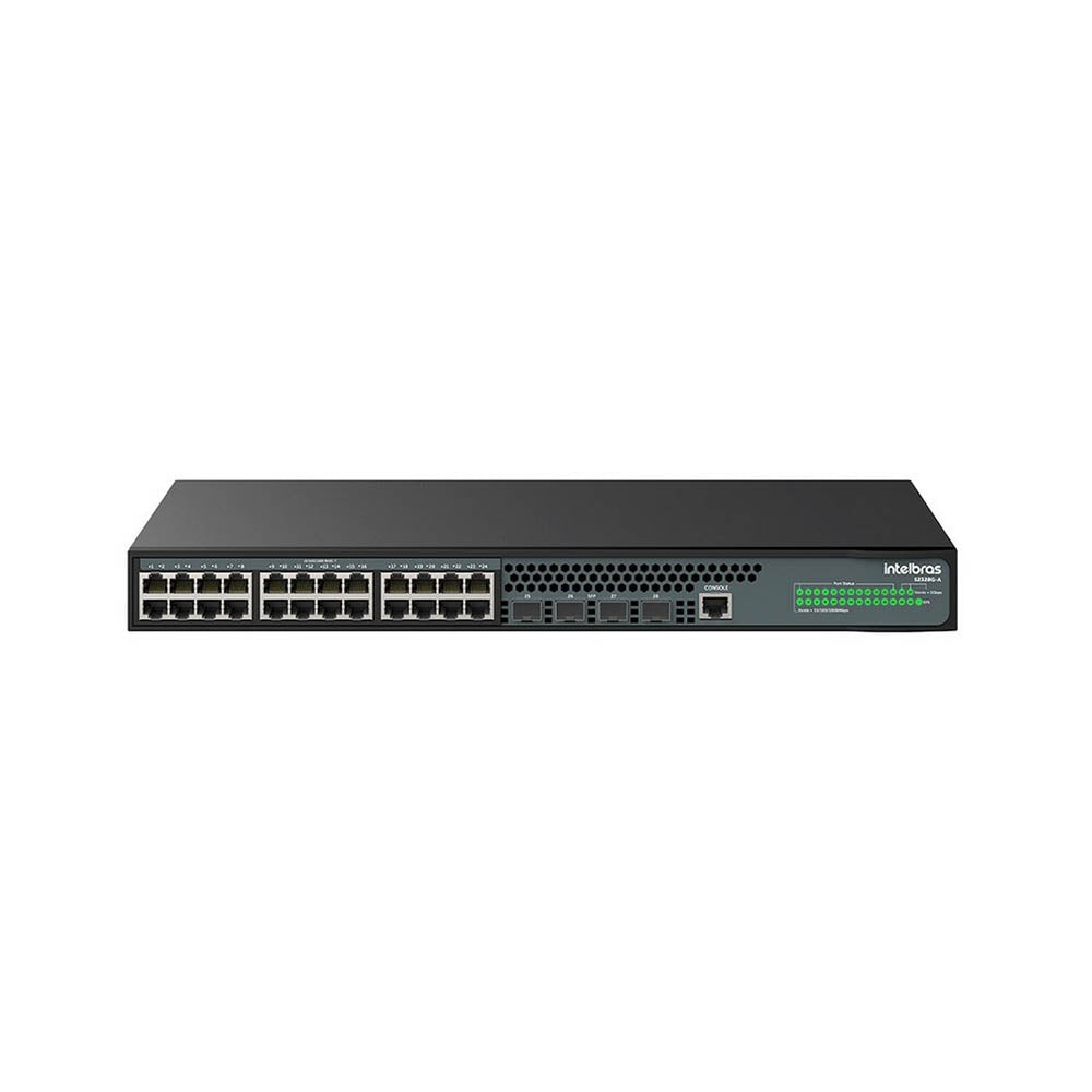 Switch 24 Portas Gigabit 10/100/1000 Mbps Intelbras + 4 SFP Gbic S2328G-A Gerenciável - 4760106 Truedata