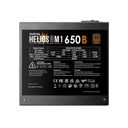 Fonte Real Atx 650w Gamdias Helios 80 Plus Bronze PFC Ativo Atx 2.4 - HELIOS M1-650B