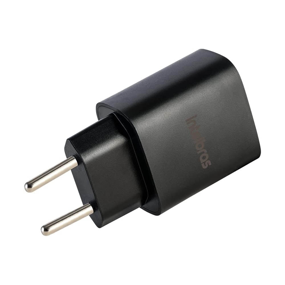 Carregador De Parede com 1 Saída Usb 2,4A + 1 Saída Tipo C PD 20W Intelbras EC11 Preto - 4820106