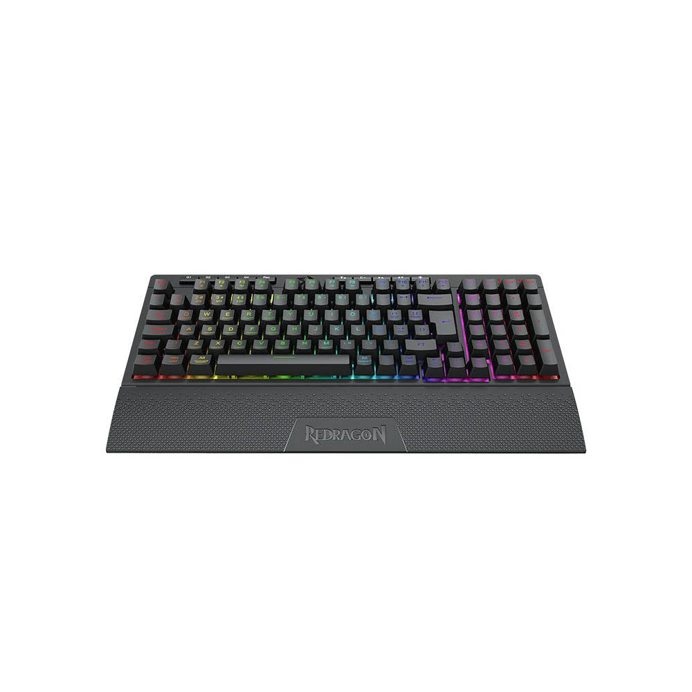 Teclado Gamer Membrana Redragon Shiva 98 RGB Preto C/ Apoio de Pulso - K515-RGB Truedata