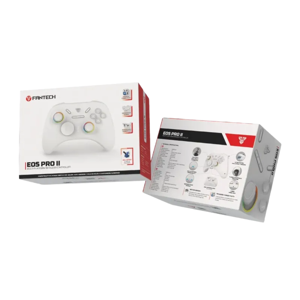 Controle Sem Fio Fantech P/ PC/NS/Android BT EOS Pro II RGB Branco - WGP15V2