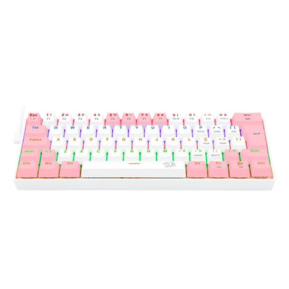 Teclado Gamer Mecânico Redragon Lakshmi RGB Branco e Rosa - K606PW-R (PT-BROWN)