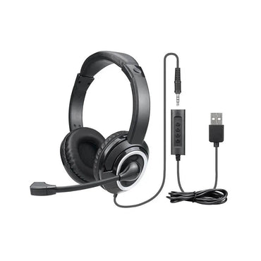 Headset Multilaser HF600 40mm Preto P3 C/ Adaptador USB - PH427