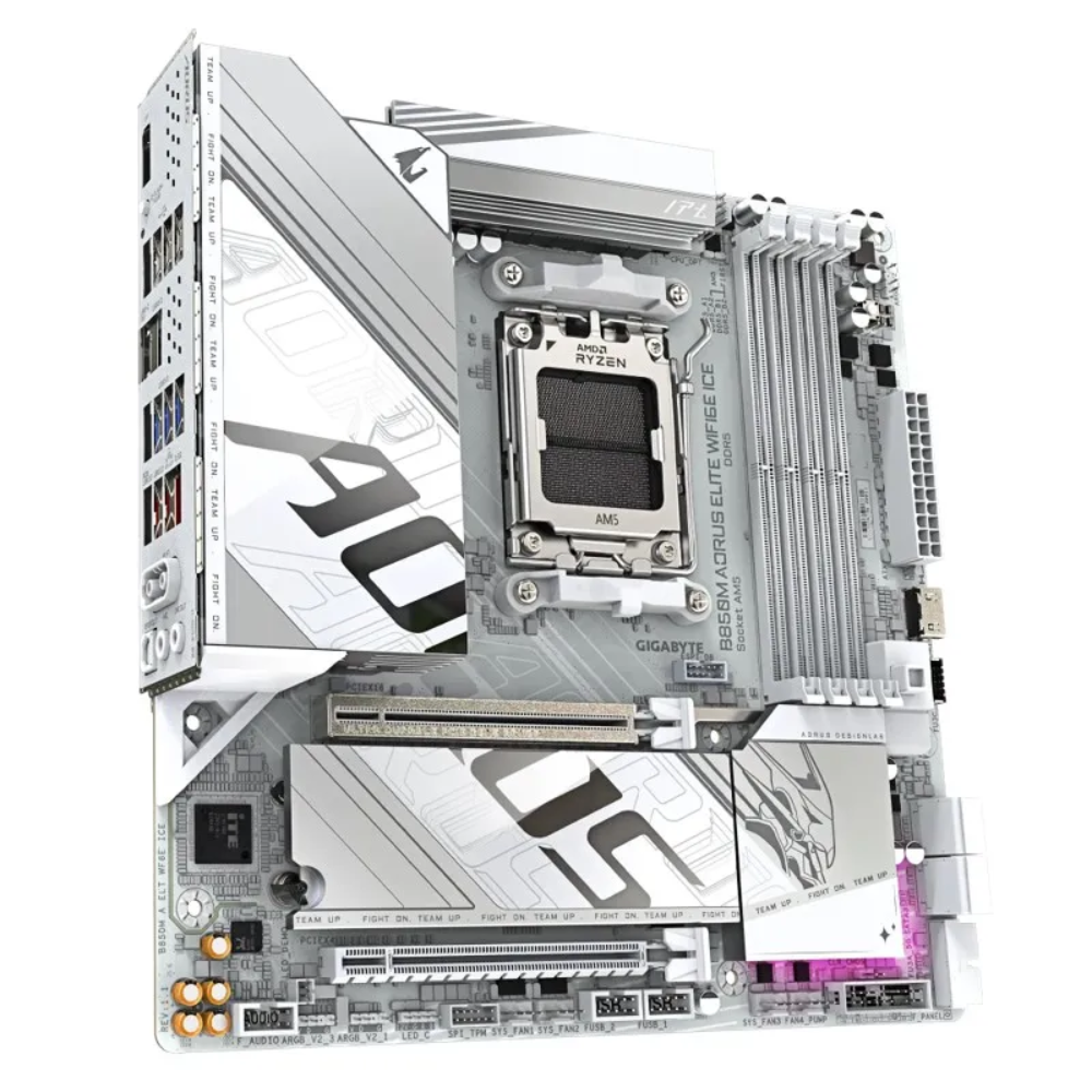 Placa Mae AMD Gigabyte B850M Aorus Eagle Wifi 6E Ice DDR5 AMD AM5 Displayport Hdmi Usb 3.2 Branca - B850M  Ice
